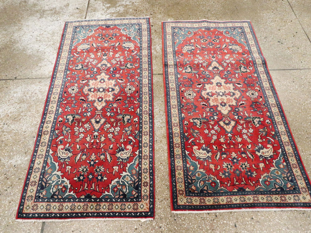 Vintage Persian Tabriz Throw Rug (Pair: 1 of 2), No.26189 - Galerie Shabab