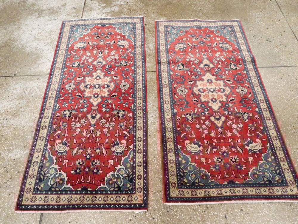Vintage Persian Tabriz Throw Rug (Pair: 1 of 2), No.26189 - Galerie Shabab