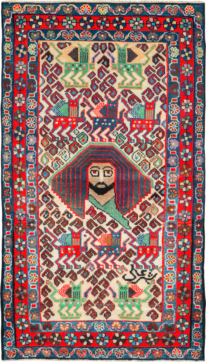 Vintage Persian Hamadan Rug, No.26213 - Galerie Shabab