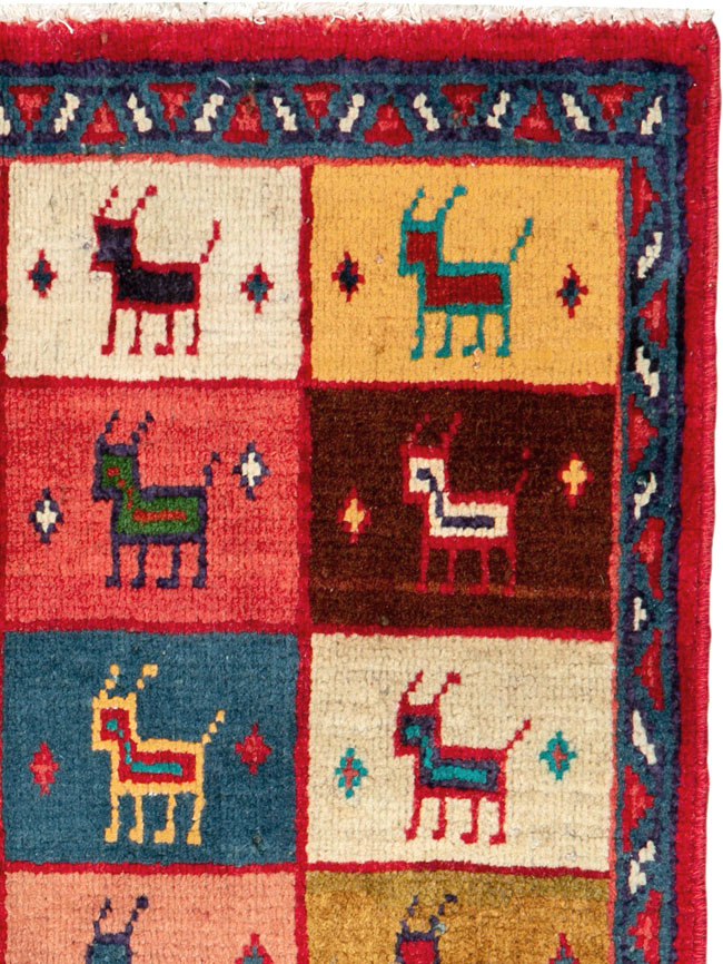 Vintage Persian Mahal Square Rug (Pair: 2 of 2), No.26273 - Galerie Shabab