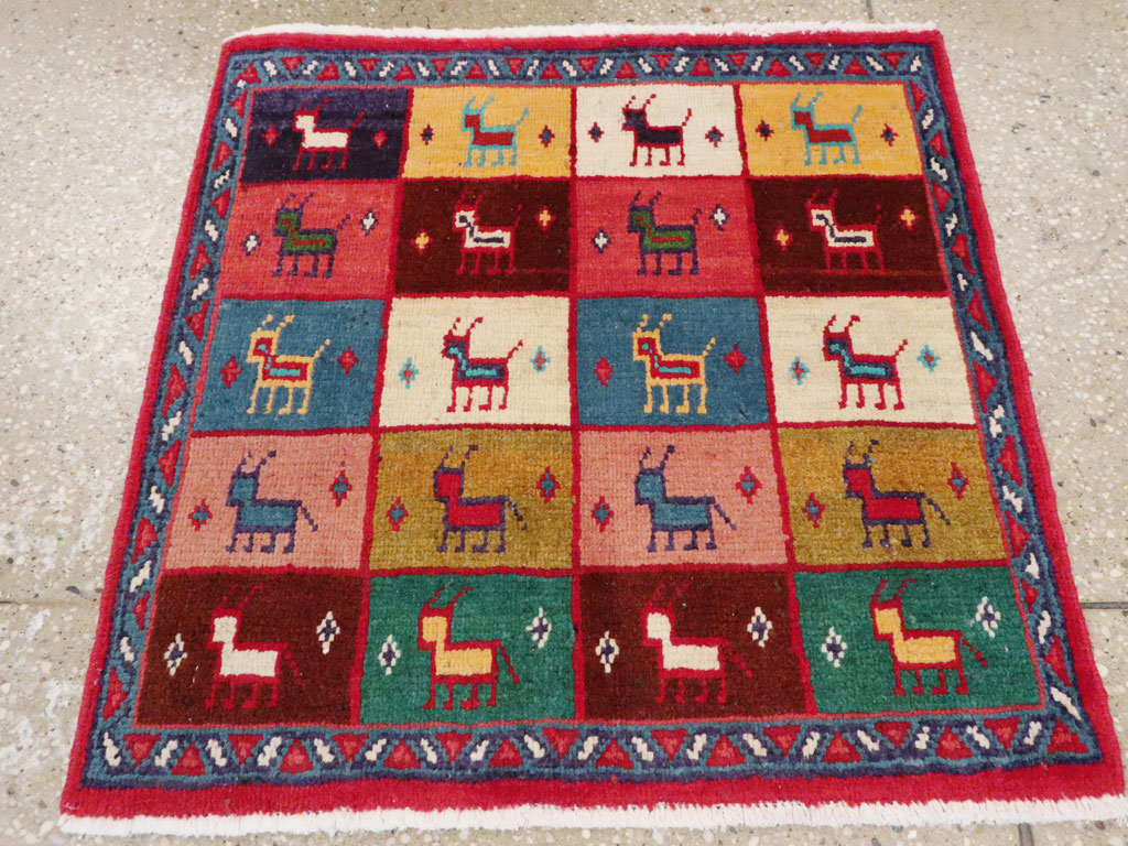 Vintage Persian Mahal Square Rug (Pair: 2 of 2), No.26273 - Galerie Shabab