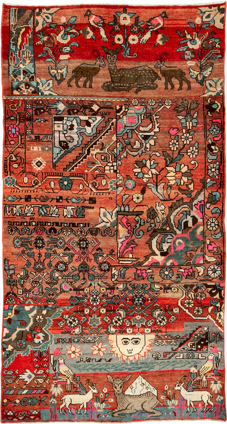 Vintage Persian Pictorial Sampler Rug, No.26275 - Galerie Shabab