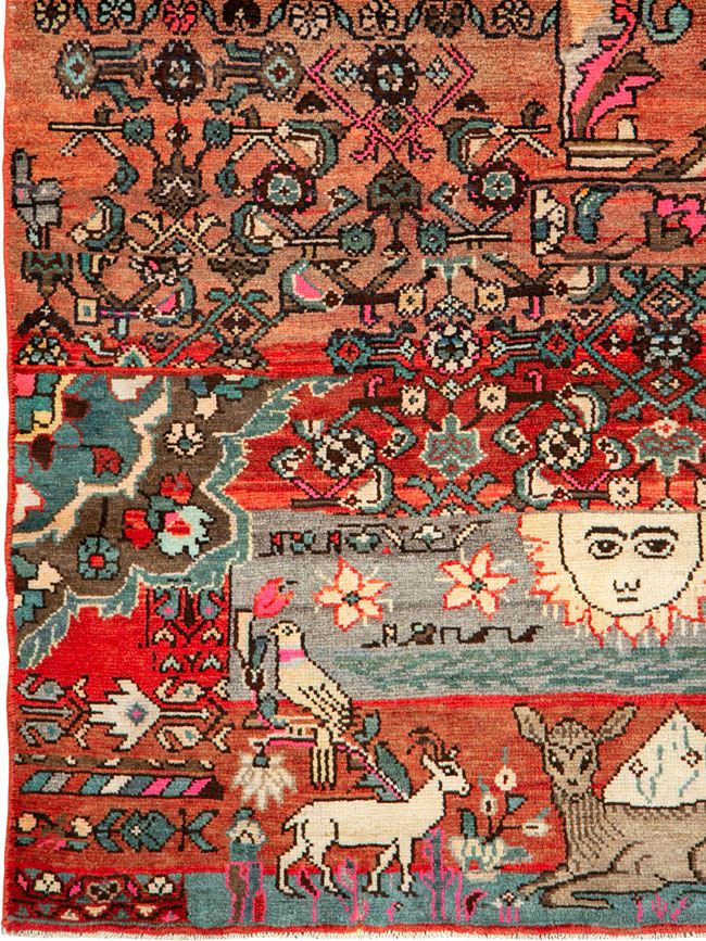 Vintage Persian Pictorial Sampler Rug, No.26275 - Galerie Shabab