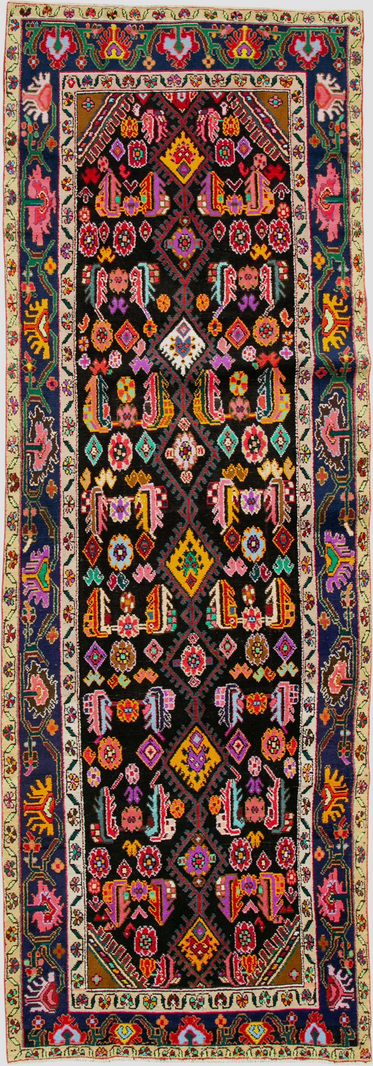 Vintage Persian Hamadan Gallery Carpet, No.26278 - Galerie Shabab