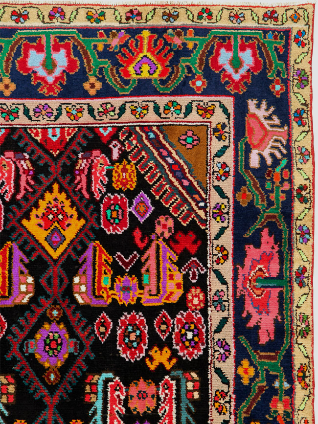 Vintage Persian Hamadan Gallery Carpet, No.26278 - Galerie Shabab