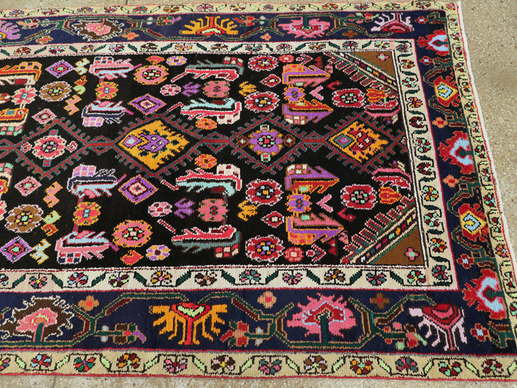 Vintage Persian Hamadan Gallery Carpet, No.26278 - Galerie Shabab