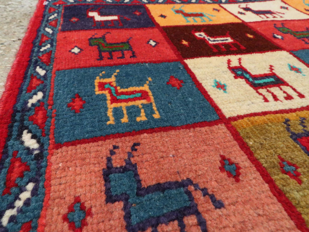 Vintage Persian Mahal Square Rug (Pair: 1 of 2), No.26292 - Galerie Shabab