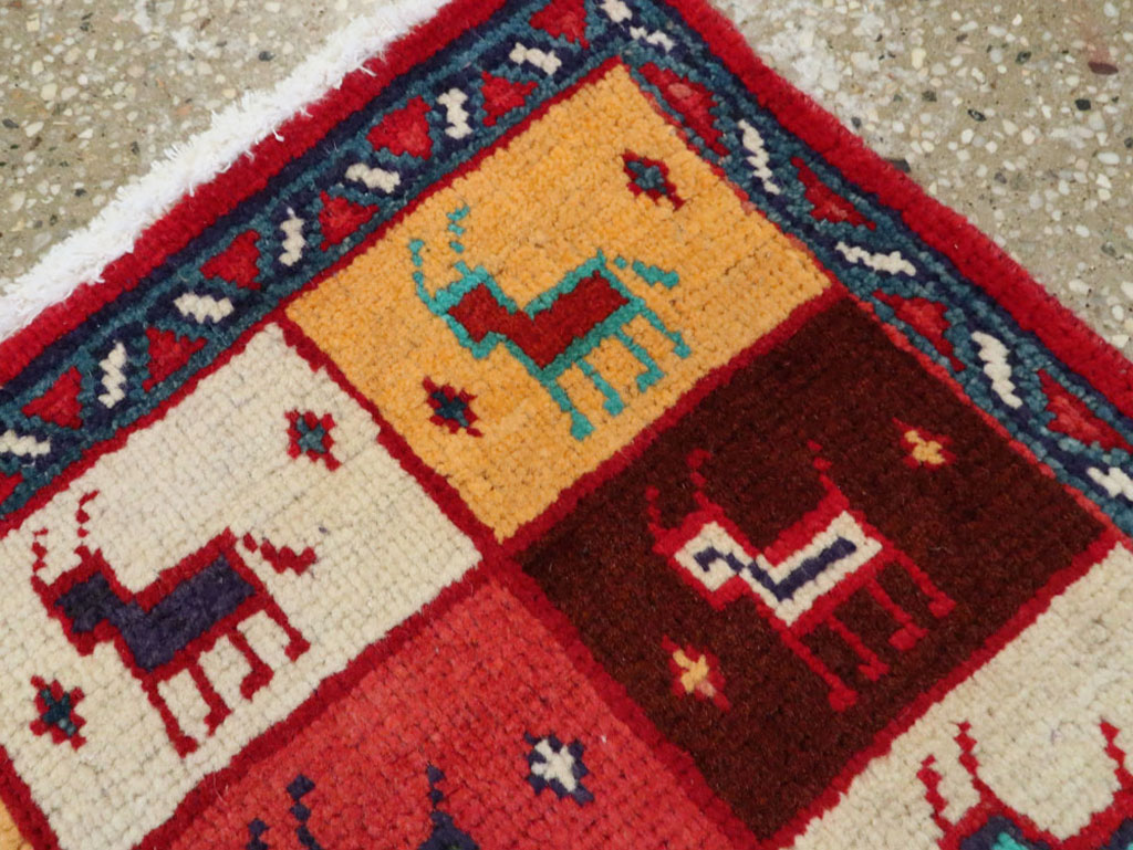 Vintage Persian Mahal Square Rug (Pair: 1 of 2), No.26292 - Galerie Shabab