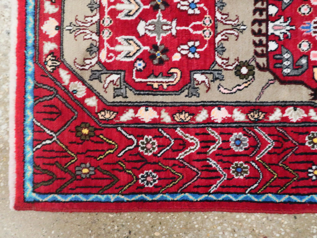 Vintage Persian Tabriz Throw Rug (Pair: 1 of 2), No.26315 - Galerie Shabab