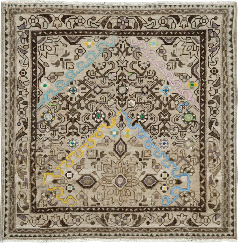 Vintage Persian Malayer Square Rug, No.26320 - Galerie Shabab