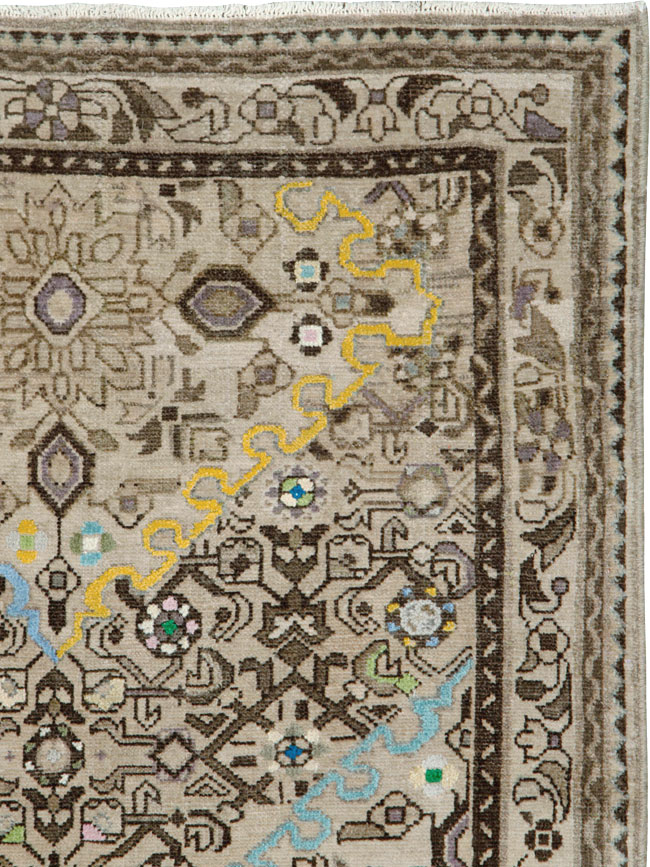 Vintage Persian Malayer Square Rug, No.26320 - Galerie Shabab