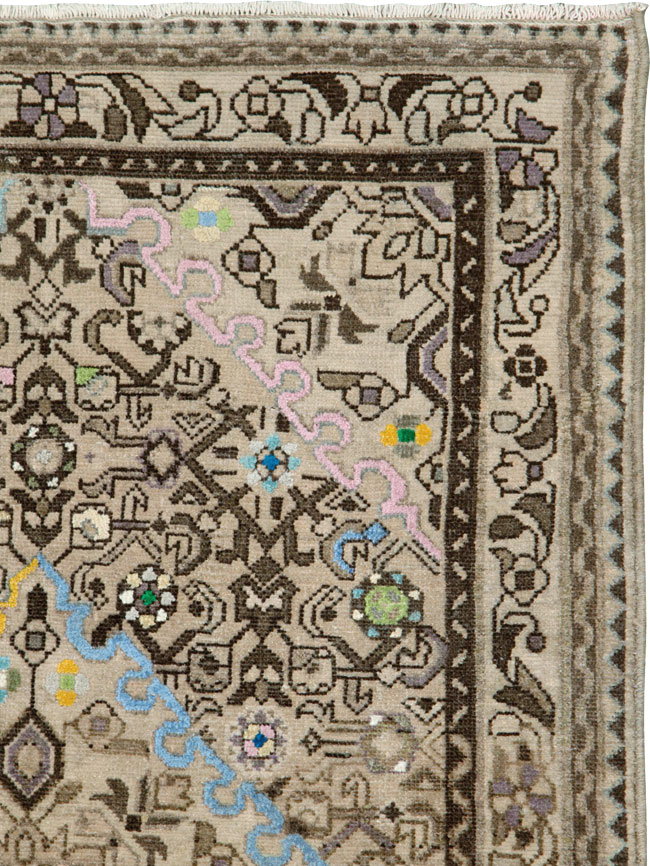 Vintage Persian Malayer Square Rug, No.26320 - Galerie Shabab