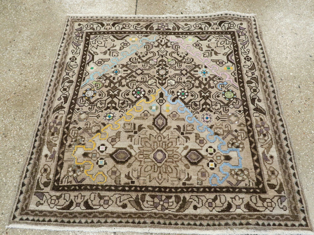 Vintage Persian Malayer Square Rug, No.26320 - Galerie Shabab