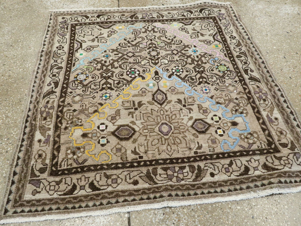 Vintage Persian Malayer Square Rug, No.26320 - Galerie Shabab