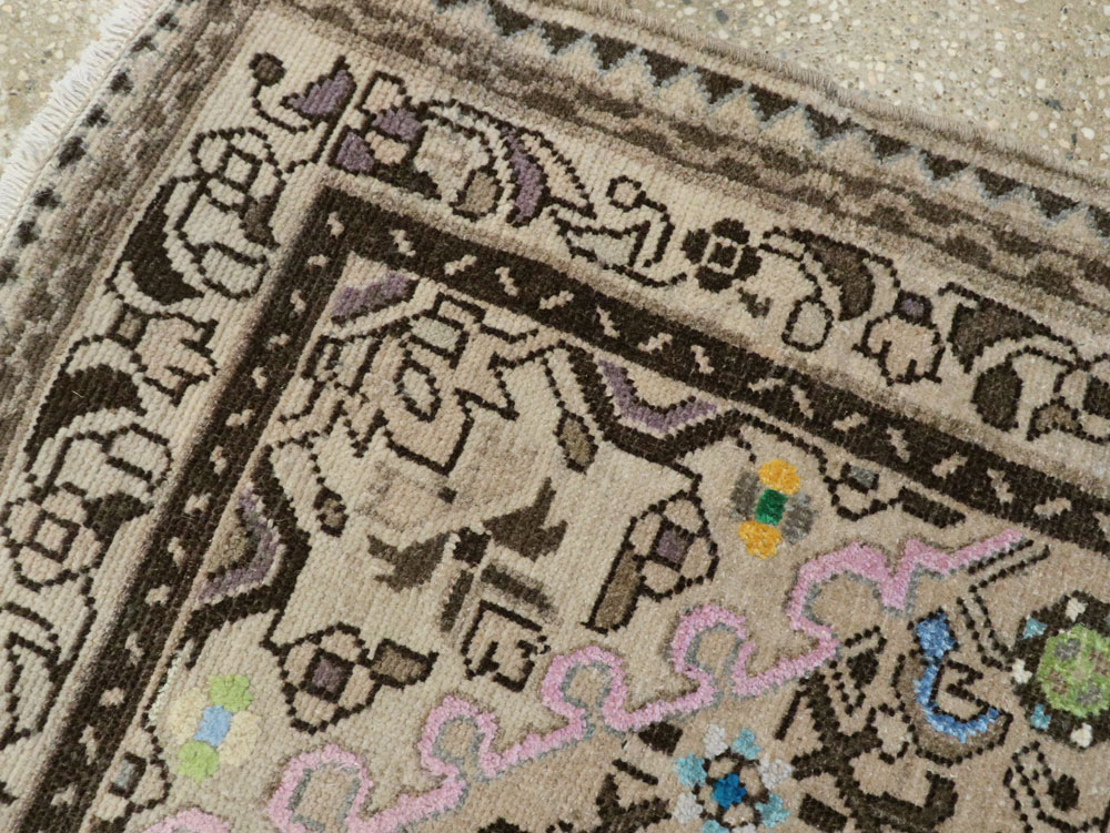 Vintage Persian Malayer Square Rug, No.26320 - Galerie Shabab