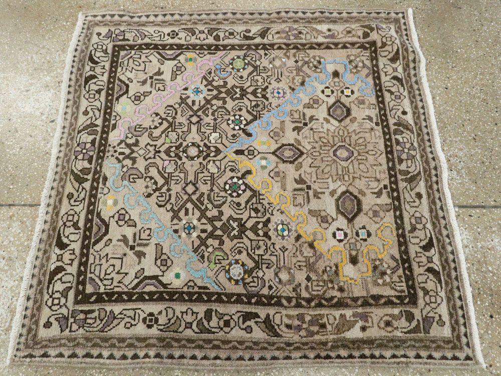 Vintage Persian Malayer Square Rug, No.26320 - Galerie Shabab