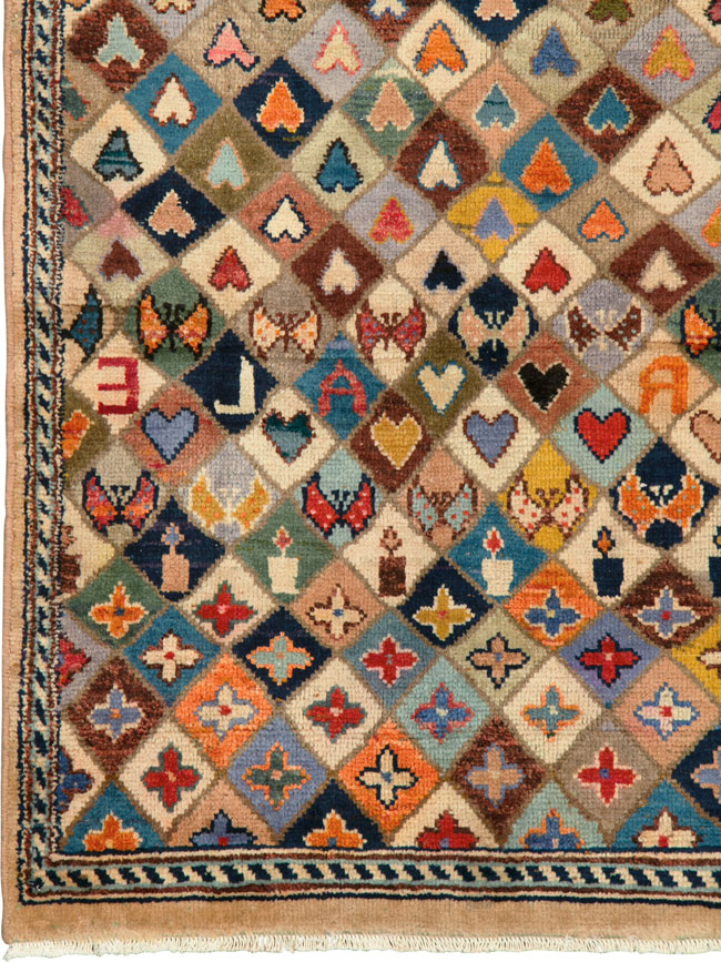 Vintage Persian Mahal Rug, No.26334 - Galerie Shabab