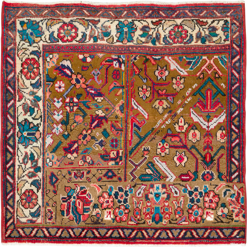 Vintage Persian Mahal Wagireh Sampler Rug, No.26342 - Galerie Shabab