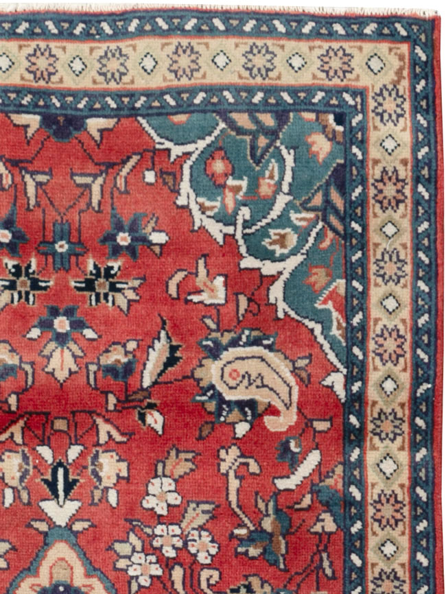 Vintage Persian Tabriz Throw Rug (Pair: 2 of 2), No.26348 - Galerie Shabab