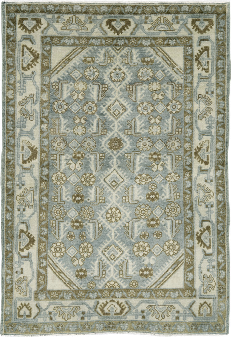 Vintage Persian Malayer Throw Rug, No.26371 - Galerie Shabab