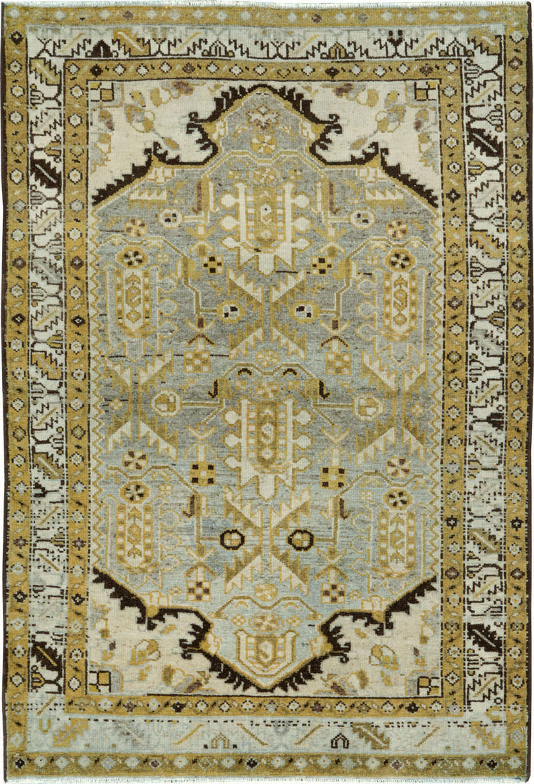 Vintage Persian Malayer Throw Rug, No.26389 - Galerie Shabab