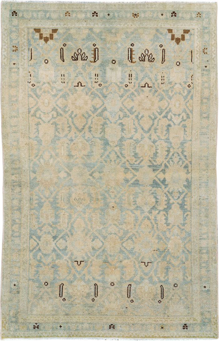 Vintage Persian Malayer Throw Rug, No.26408 - Galerie Shabab
