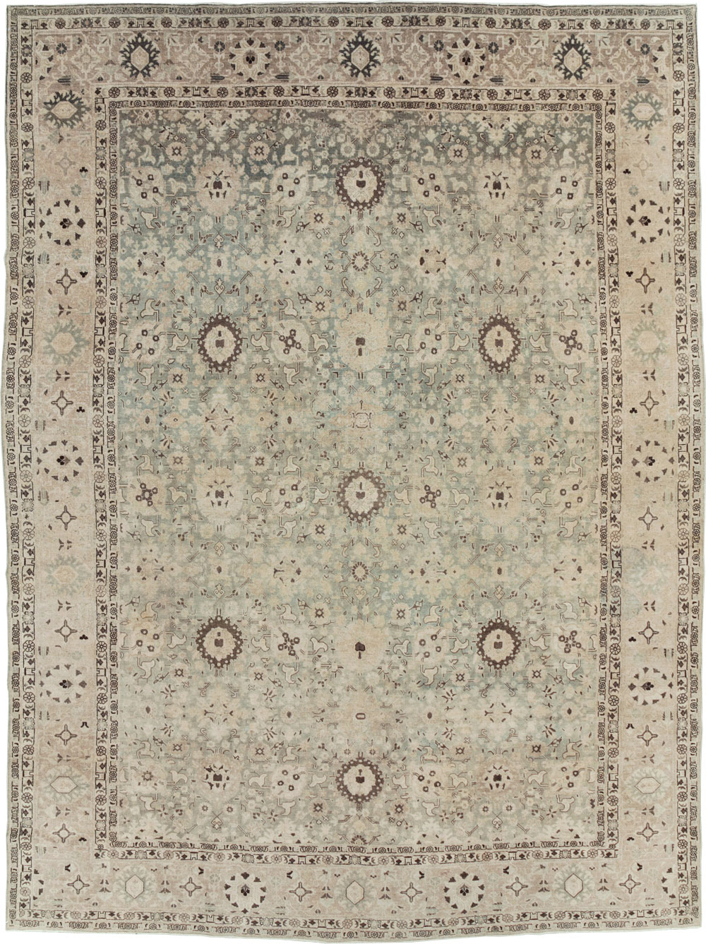 Antique Persian Tabriz Room Size Carpet, No.26421 - Galerie Shabab