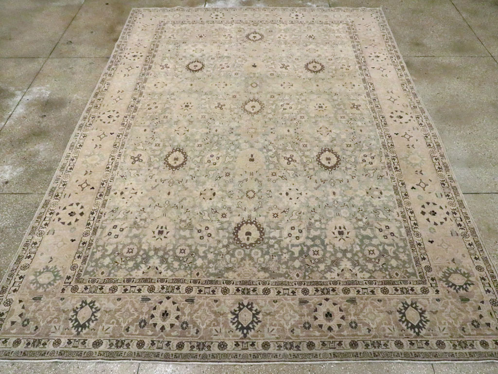 Antique Persian Tabriz Room Size Carpet, No.26421 - Galerie Shabab