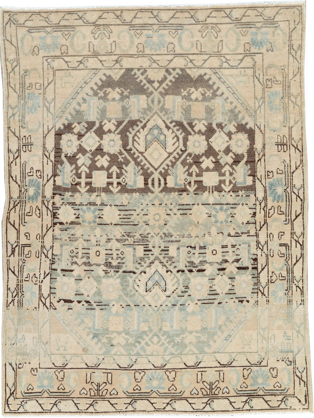 Vintage Persian Malayer Throw Rug, No.26427 - Galerie Shabab