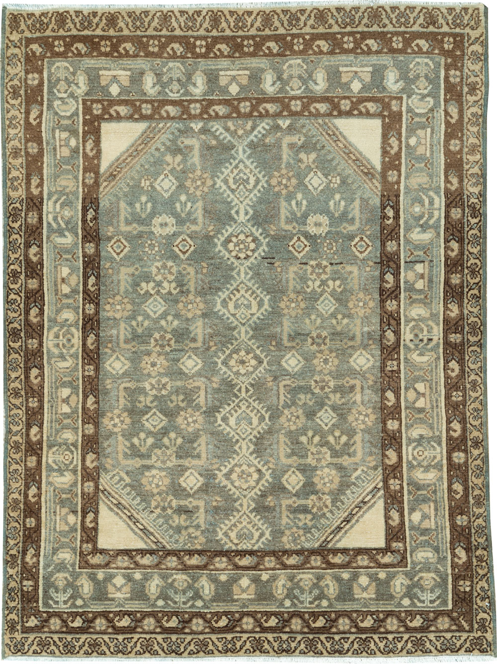 Vintage Persian Malayer Throw Rug, No.26443 - Galerie Shabab
