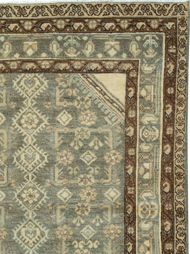 Vintage Persian Malayer Throw Rug, No.26443 - Galerie Shabab