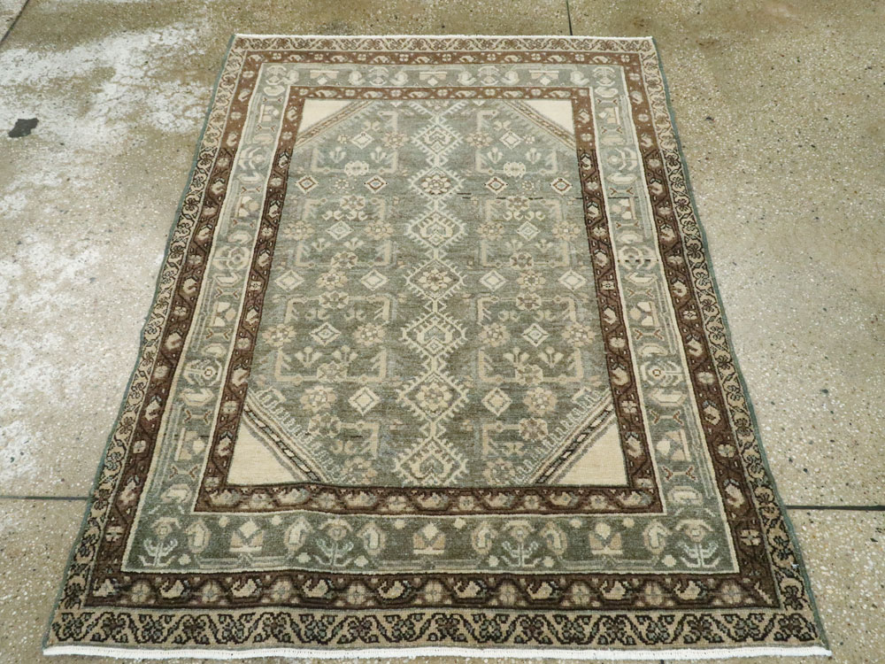 Vintage Persian Malayer Throw Rug, No.26443 - Galerie Shabab
