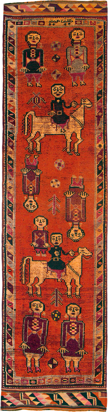 Vintage Anatolian Pictorial Runner, No.26447 - Galerie Shabab