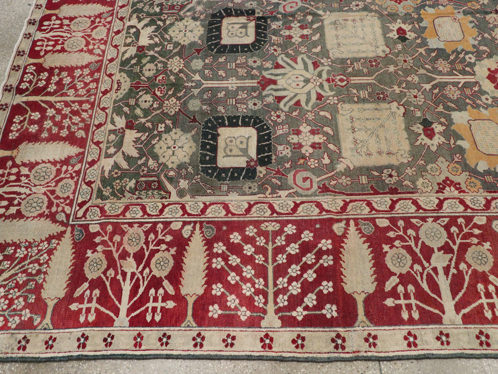 Antique Indian Agra Large Square Carpet, No.26455 - Galerie Shabab