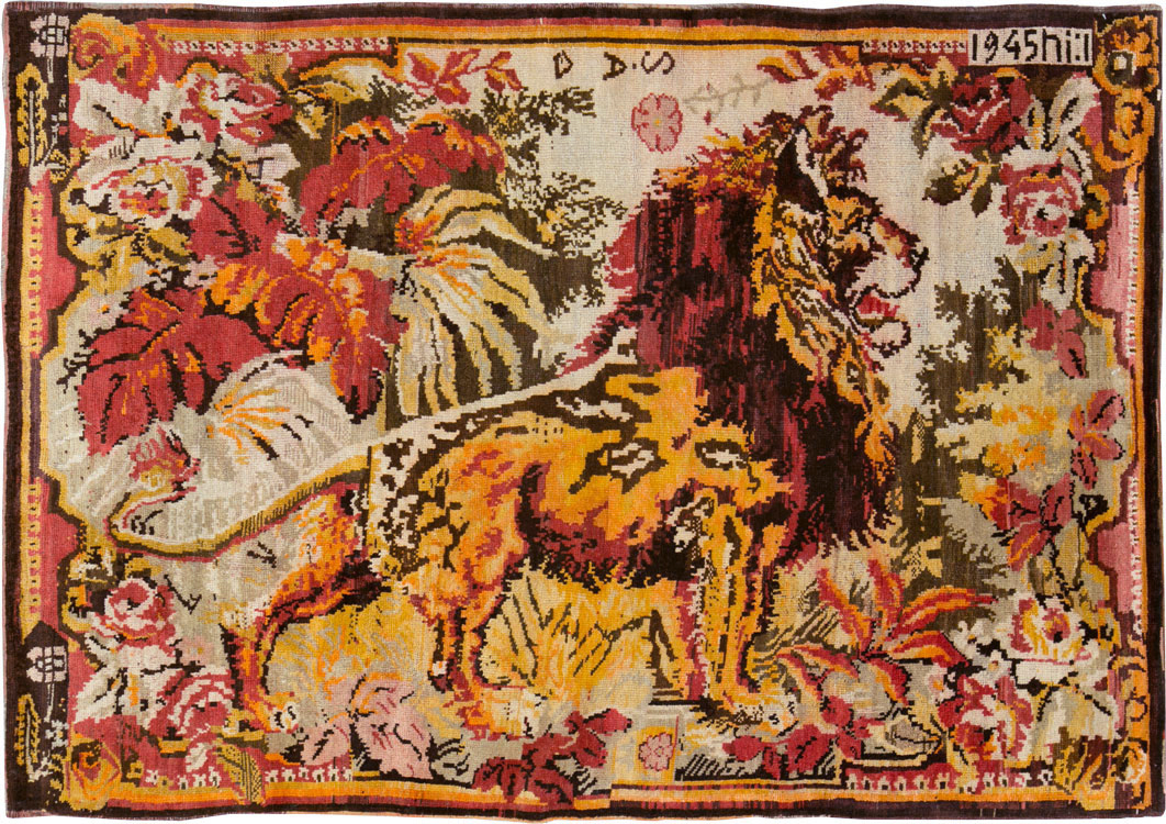Vintage Pictorial Karabagh Rug, No.26458 - Galerie Shabab