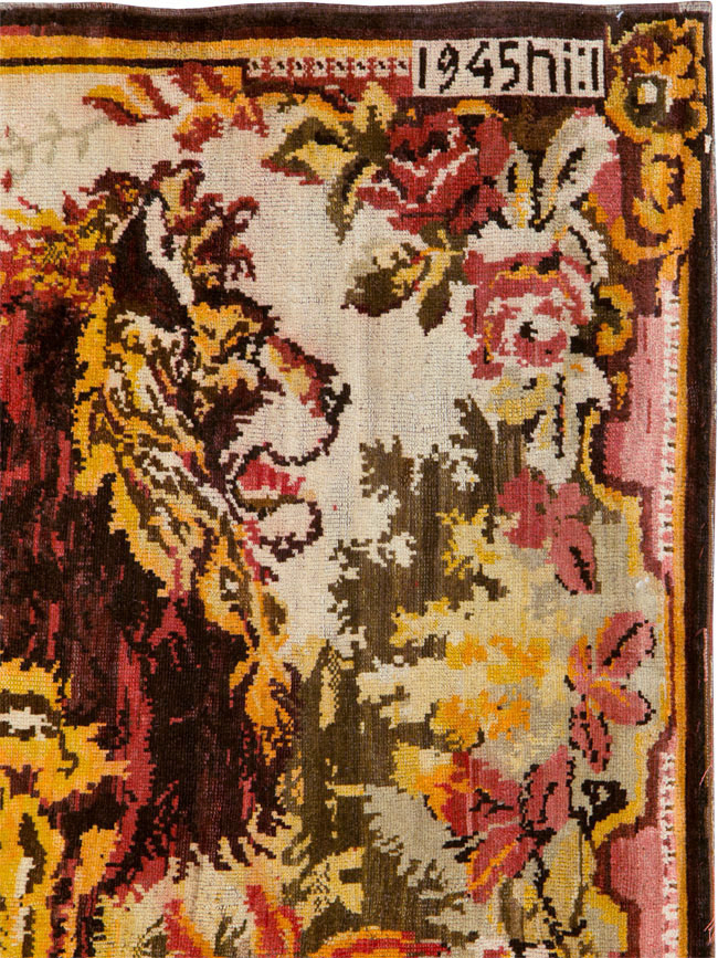 Vintage Pictorial Karabagh Rug, No.26458 - Galerie Shabab