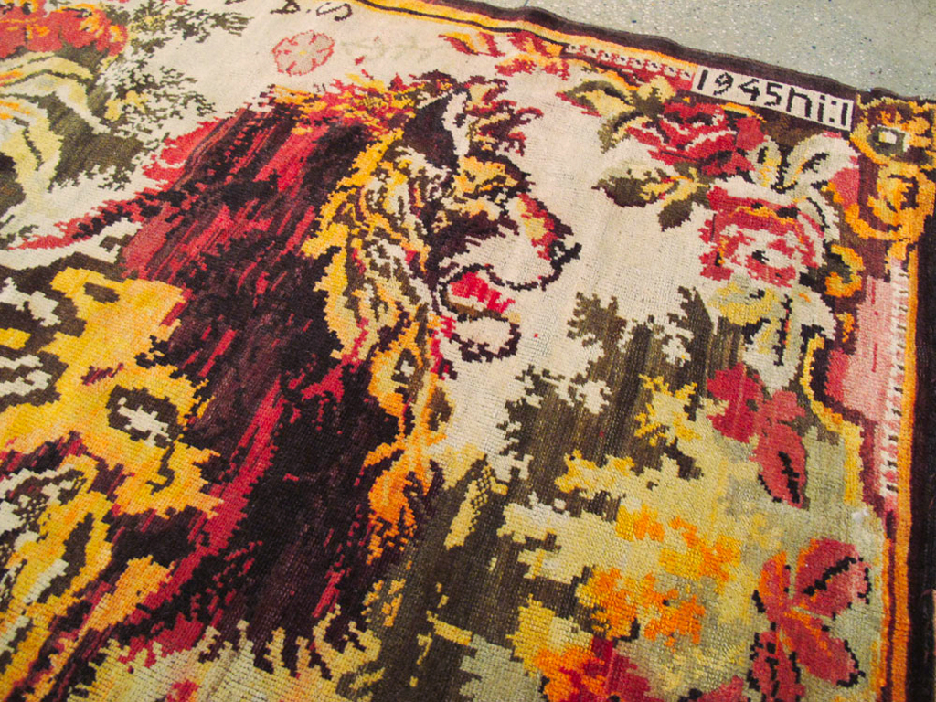 Vintage Pictorial Karabagh Rug, No.26458 - Galerie Shabab