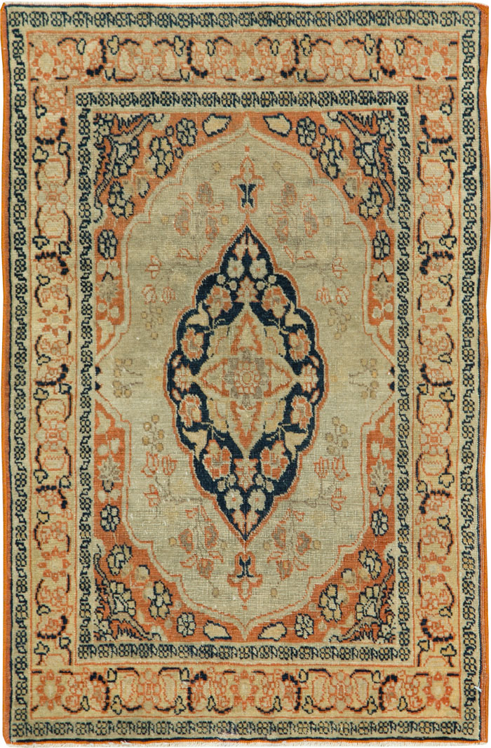 Antique Persian Tabriz Haji Jalili Throw Rug, No.26461 - Galerie Shabab