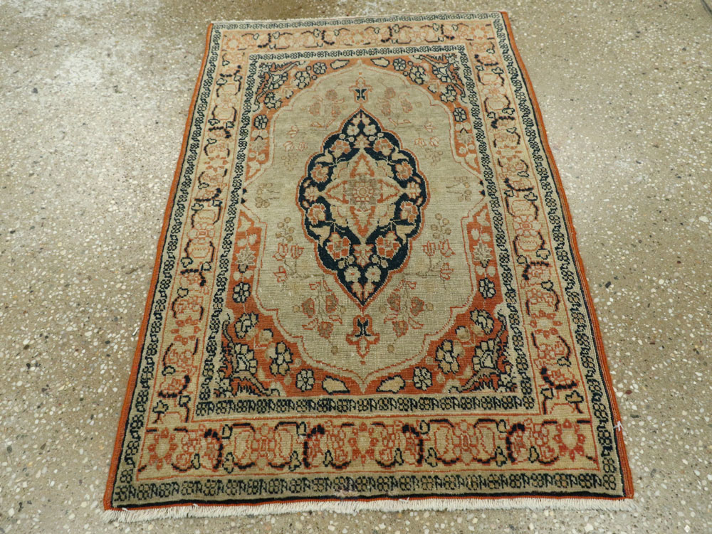 Antique Persian Tabriz Haji Jalili Throw Rug, No.26461 - Galerie Shabab