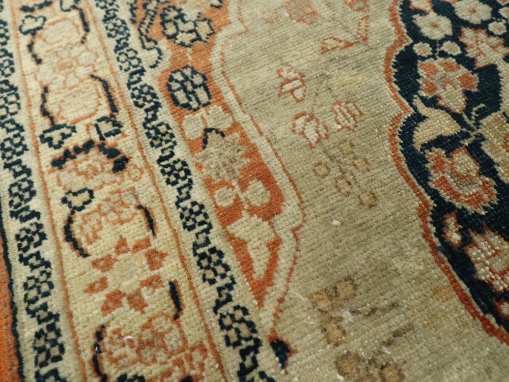 Antique Persian Tabriz Haji Jalili Throw Rug, No.26461 - Galerie Shabab
