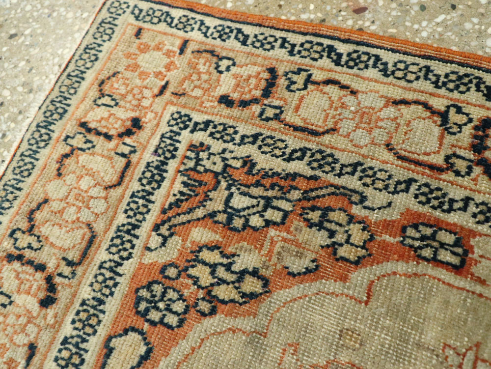 Antique Persian Tabriz Haji Jalili Throw Rug, No.26461 - Galerie Shabab