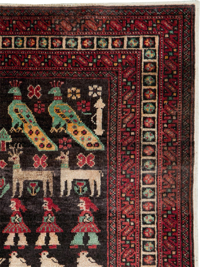 Vintage Persian Baluch Pictorial Rug, No.26464 - Galerie Shabab