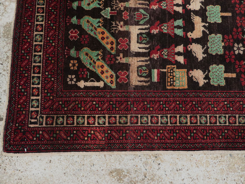 Vintage Persian Baluch Pictorial Rug, No.26464 - Galerie Shabab