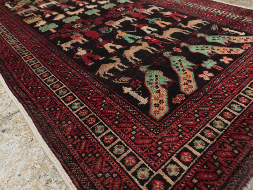 Vintage Persian Baluch Pictorial Rug, No.26464 - Galerie Shabab