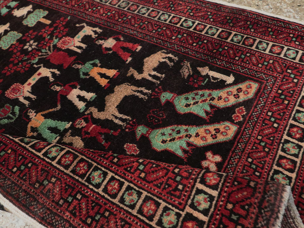 Vintage Persian Baluch Pictorial Rug, No.26464 - Galerie Shabab