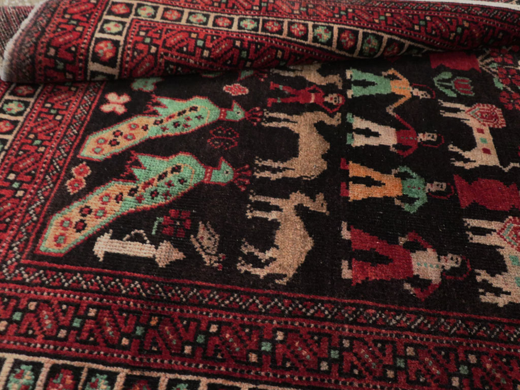 Vintage Persian Baluch Pictorial Rug, No.26464 - Galerie Shabab