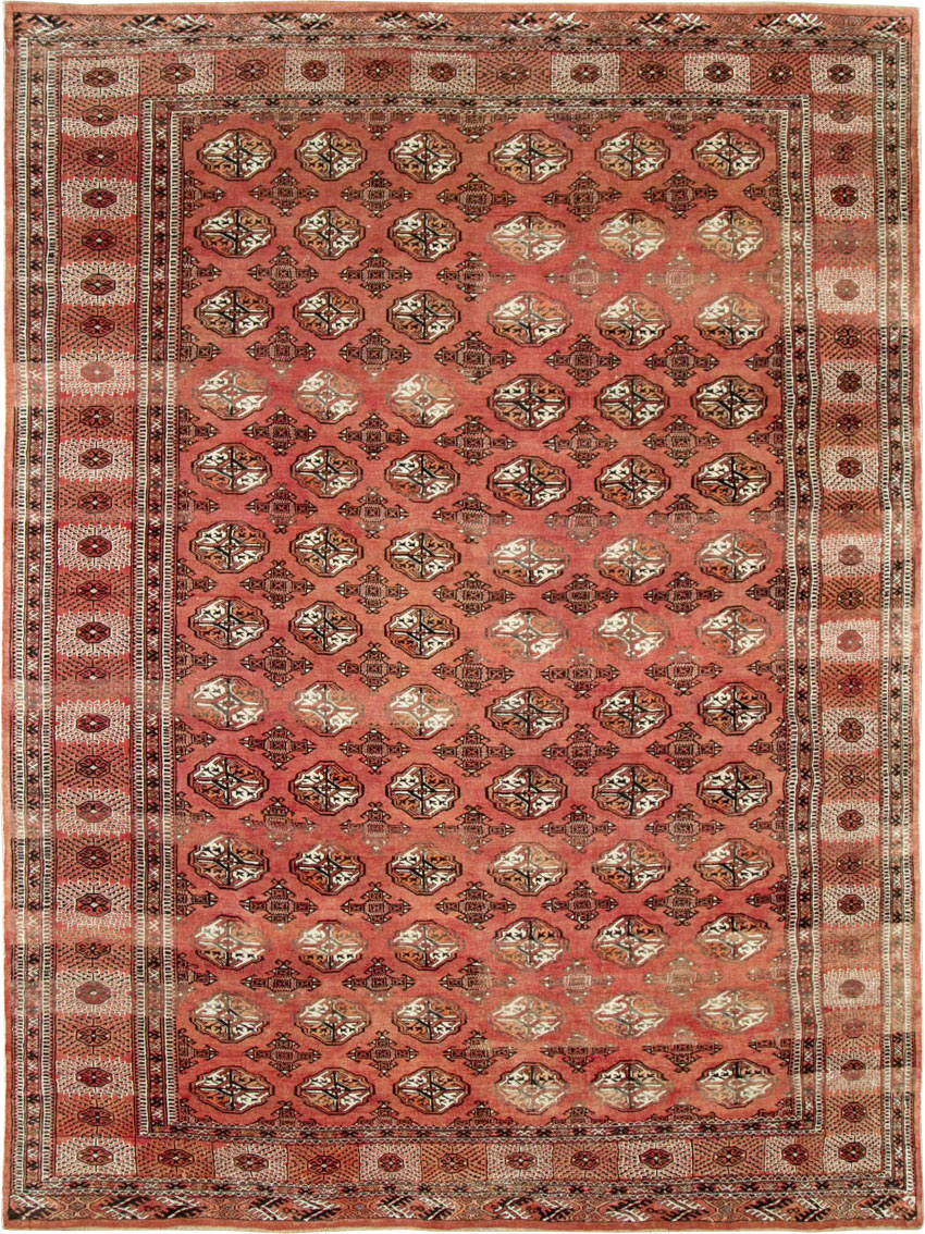 Vintage Central Asian Turkoman Room Size Tribal Carpet, No.26465 - Galerie Shabab