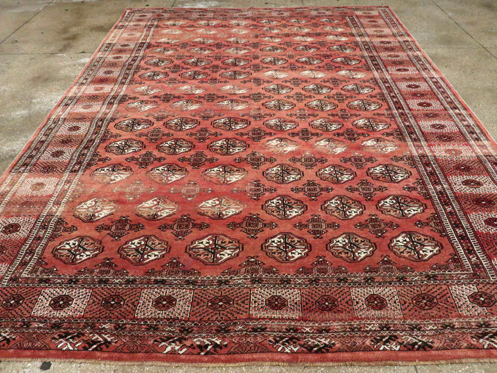 Vintage Central Asian Turkoman Room Size Tribal Carpet, No.26465 - Galerie Shabab