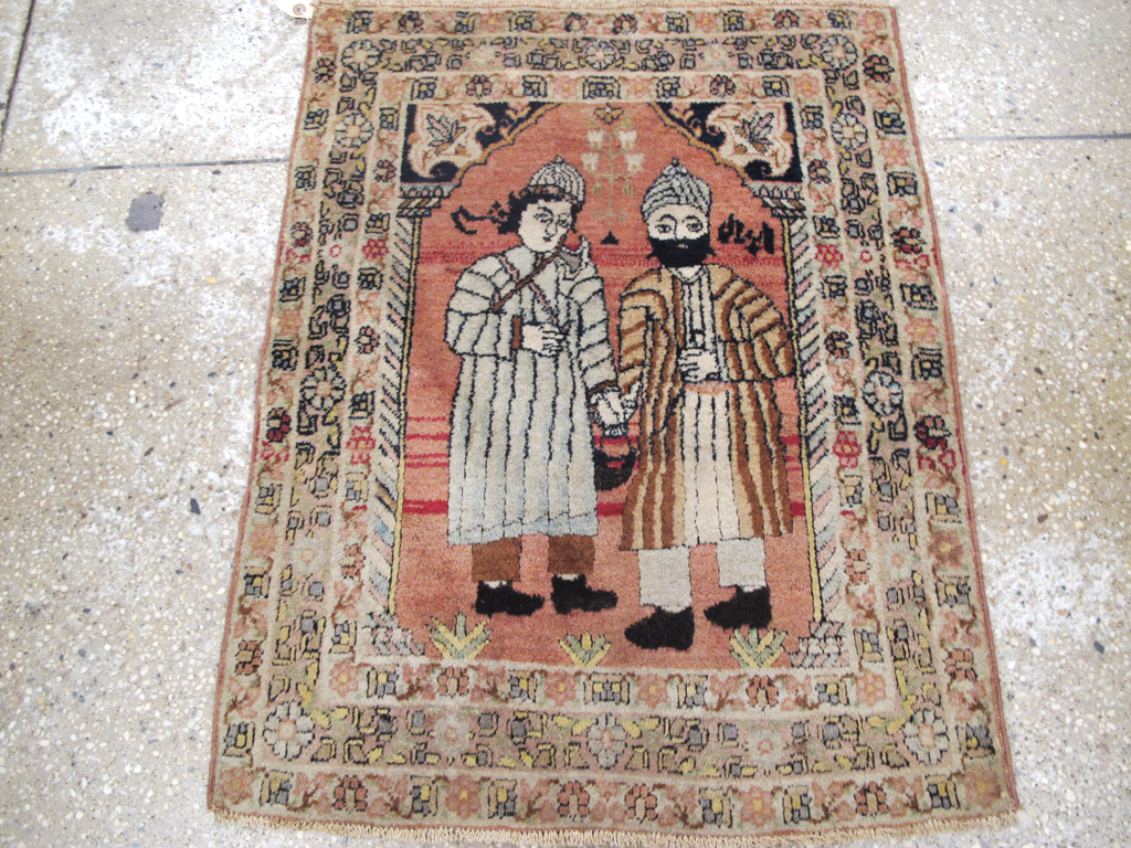 Antique Lavar Kerman Pictorial Rug, No.26467 - Galerie Shabab