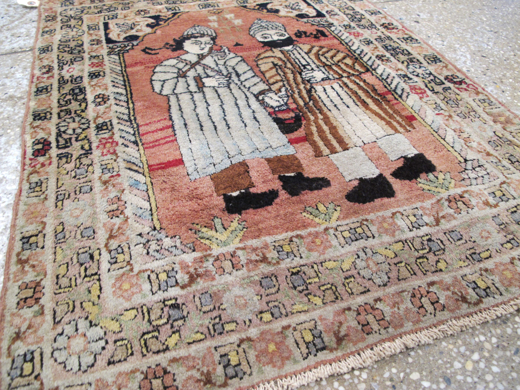 Antique Lavar Kerman Pictorial Rug, No.26467 - Galerie Shabab